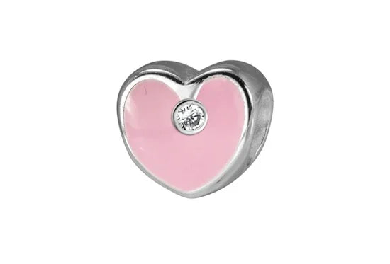 Bedel hartje roze met zirkonia