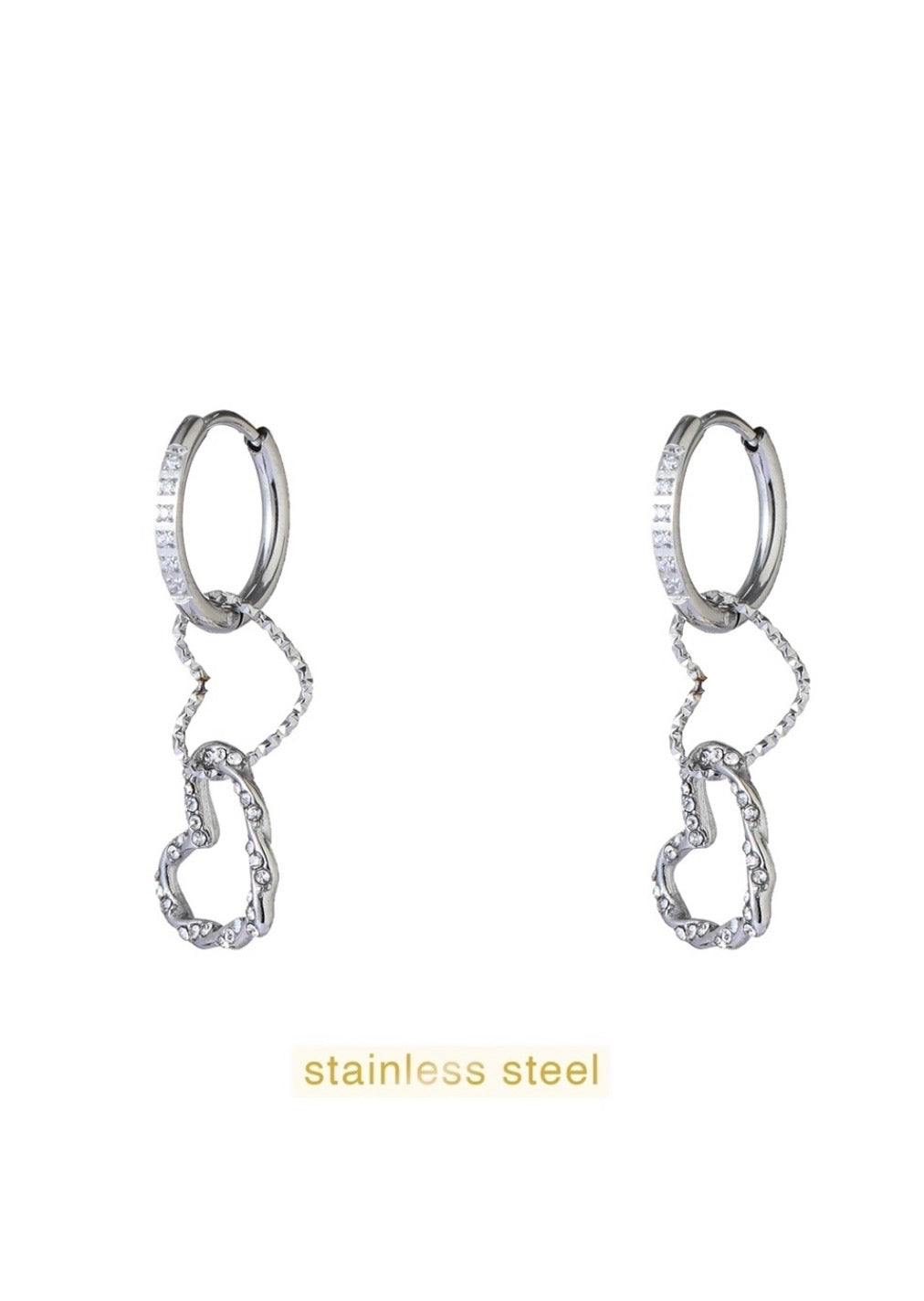 Day & Eve hearts hoops zilver