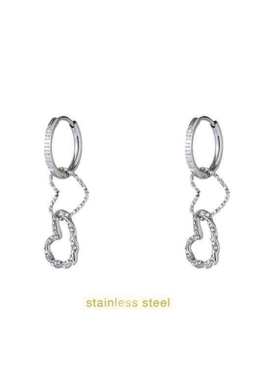 Day & Eve hearts hoops zilver