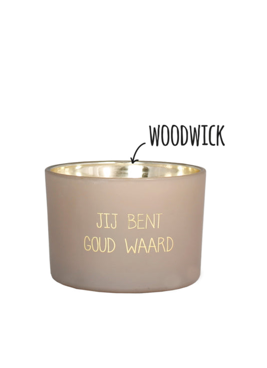 My Flame Sojakaars Jij Bent Goud Waard - Fig's Delight Geurkaars Biologische Sojawas