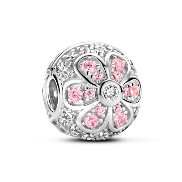 Rosa Di Luca zilver stopper clip zirkonia wit rose