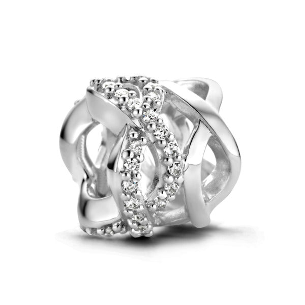 Rosa Di Luca zilver bedel zirkonia infinity