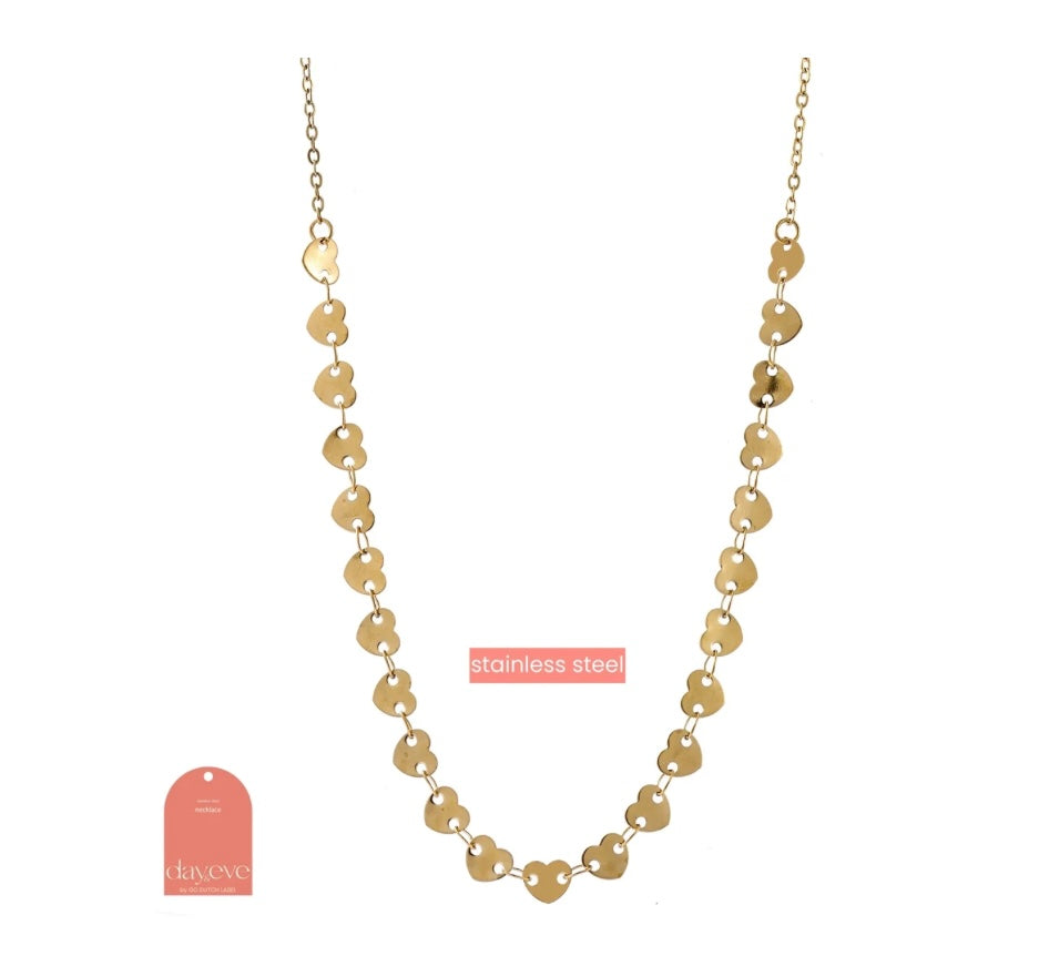 Hearts Necklace - 14K