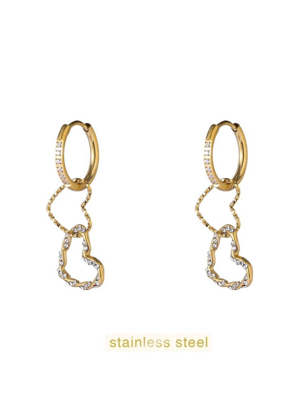 Day & Eve hearts hoops goud