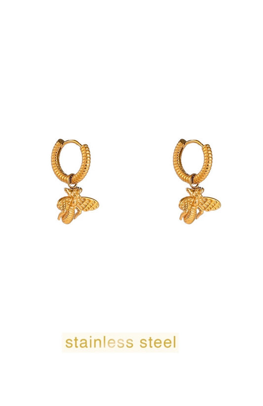 Day en Eve oorbellen bijtje goud