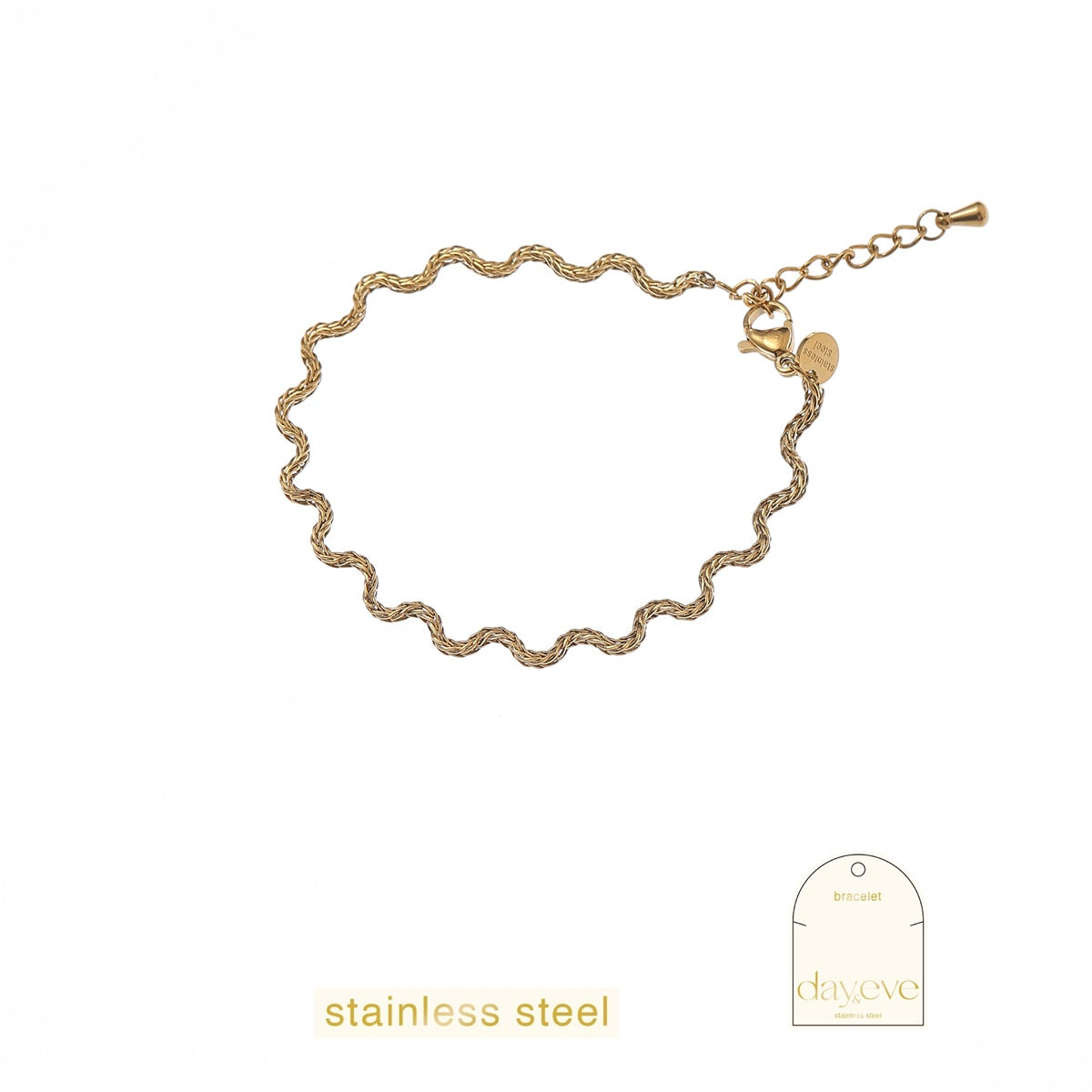 Day en Eve wave armband goud