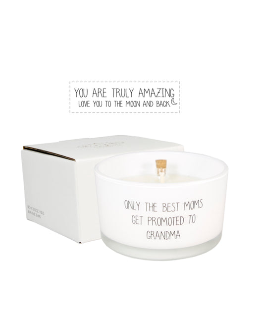 My Flame Flessenpost kaars - Only the best moms get promoted to grandma - Fresh Cotton