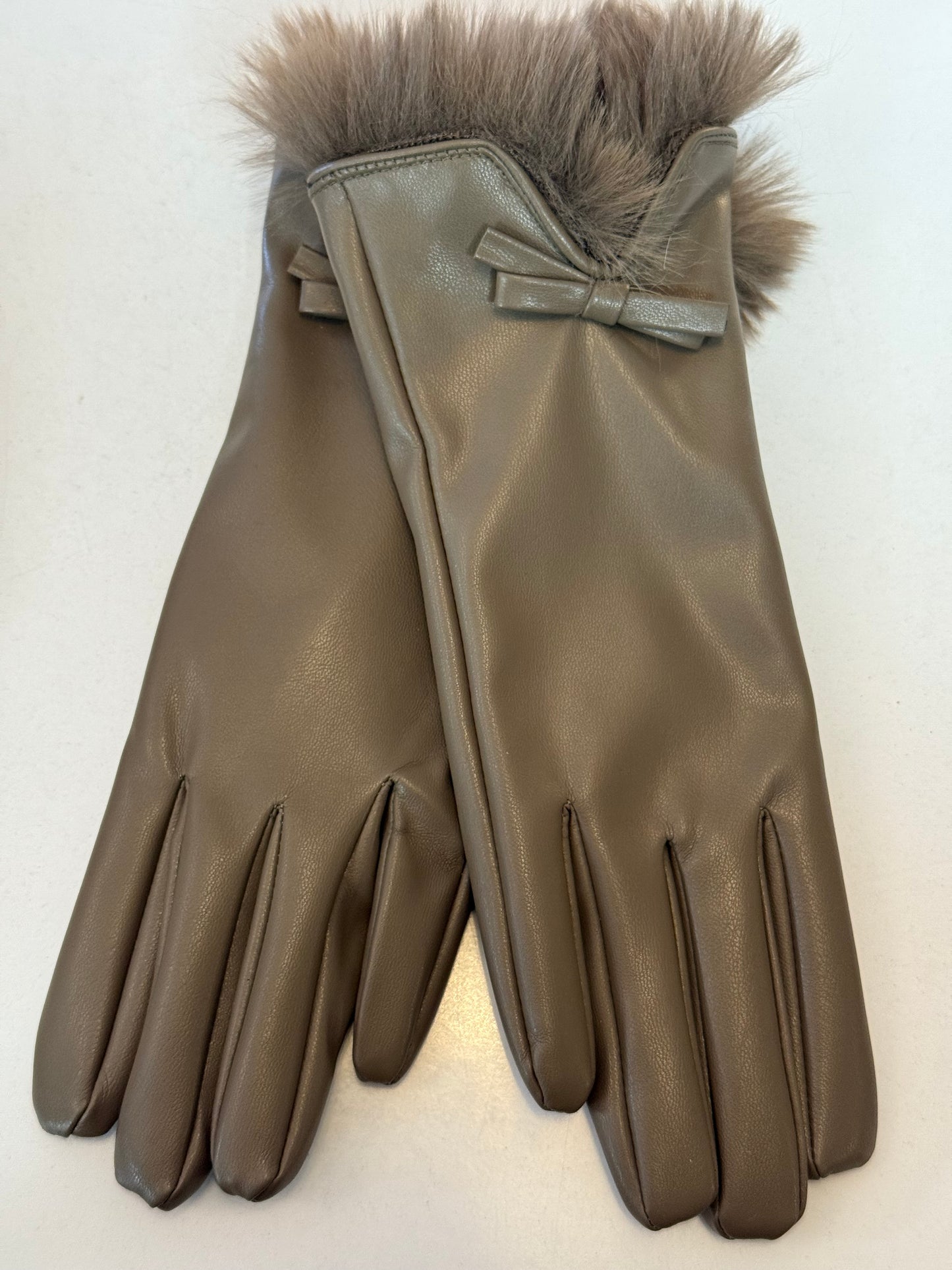 Handschoenen bruin met strik