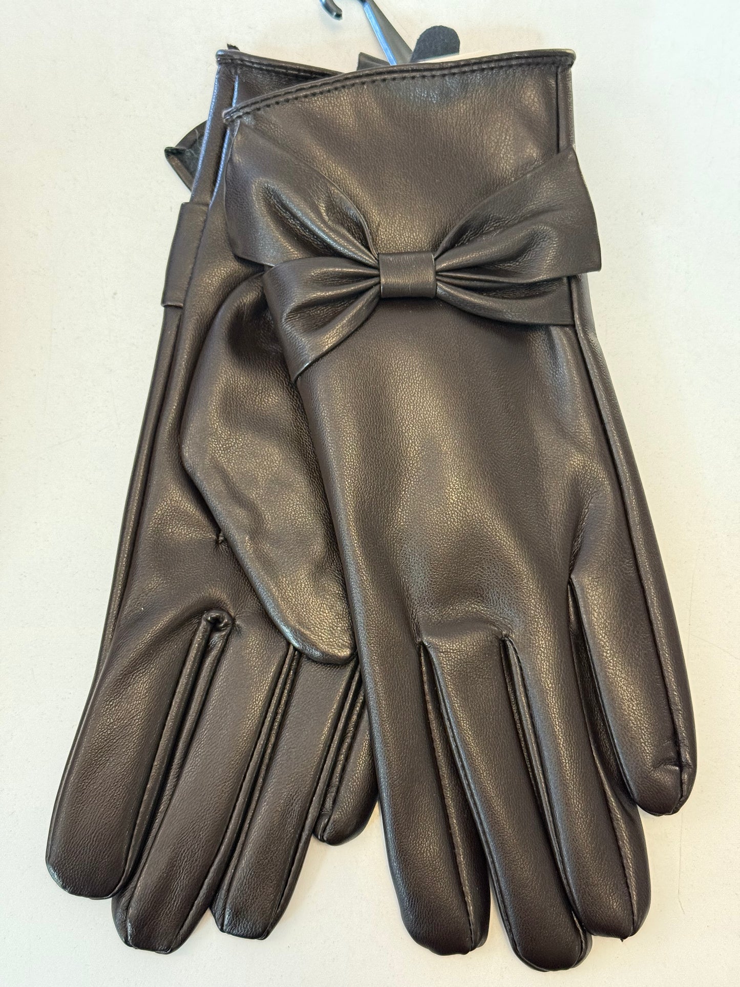 Handschoenen met grote strik bruin