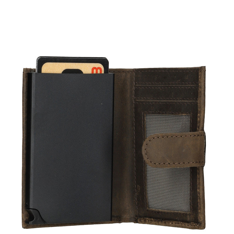 Genua Creditcard Etui Bruin Aluminium Serie Genua Voor Kaarten Compact 8x2.5x11 Cm