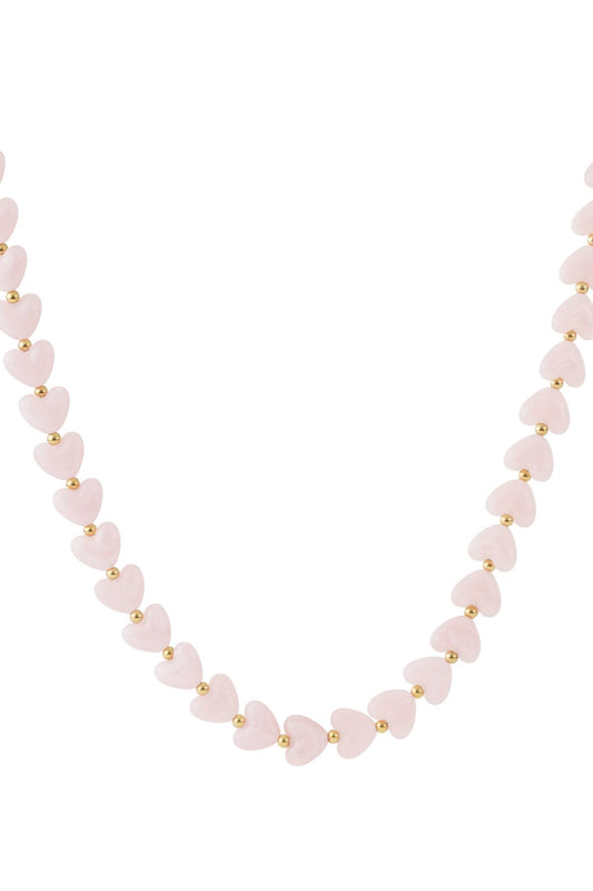 Hartjes ketting roze