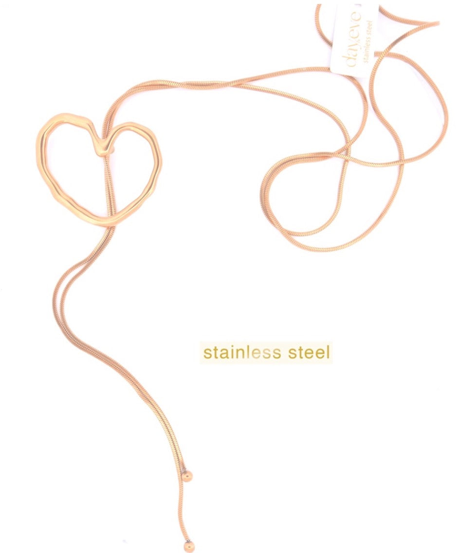 Day&Eve Long Necklace Open Heart - 14K