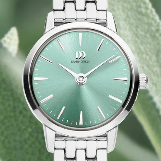 Danish Design Akilia Mini Link Dameshorloge | Zilver Saliegroen