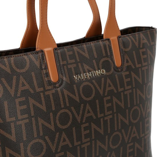 Valentino shopper Regina met tekst bruin
