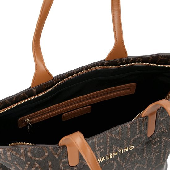 Valentino shopper Regina met tekst bruin
