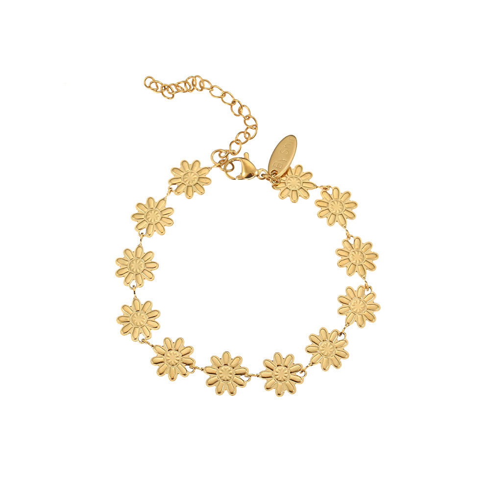 BY SHIR Madelief Armband Van Verguld Edelstaal Met Madelief Motief Waterbestendig En Duurzaam