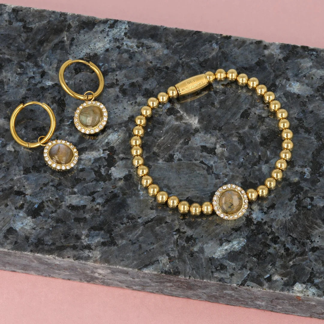 MY BENDEL LABRADORITE ARMBAND – STIJLVOL MET EEN TWIST