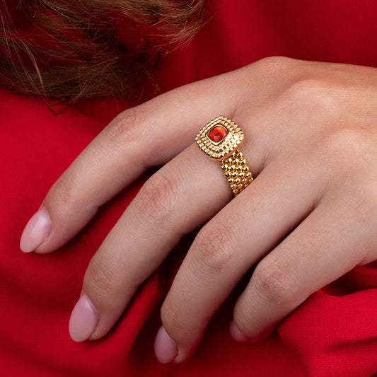 Melano Vivid Maze Steentje copper orange zilver