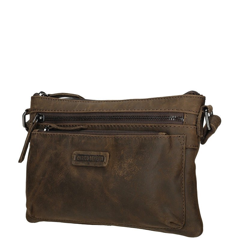 Genua Crossbody Tas Bruin Van Leder Voor Dagelijks Gebruik Met Tijdloze Functionaliteit Compact Formaat 24 x 4 x 16 cm - Sannes Sieraden