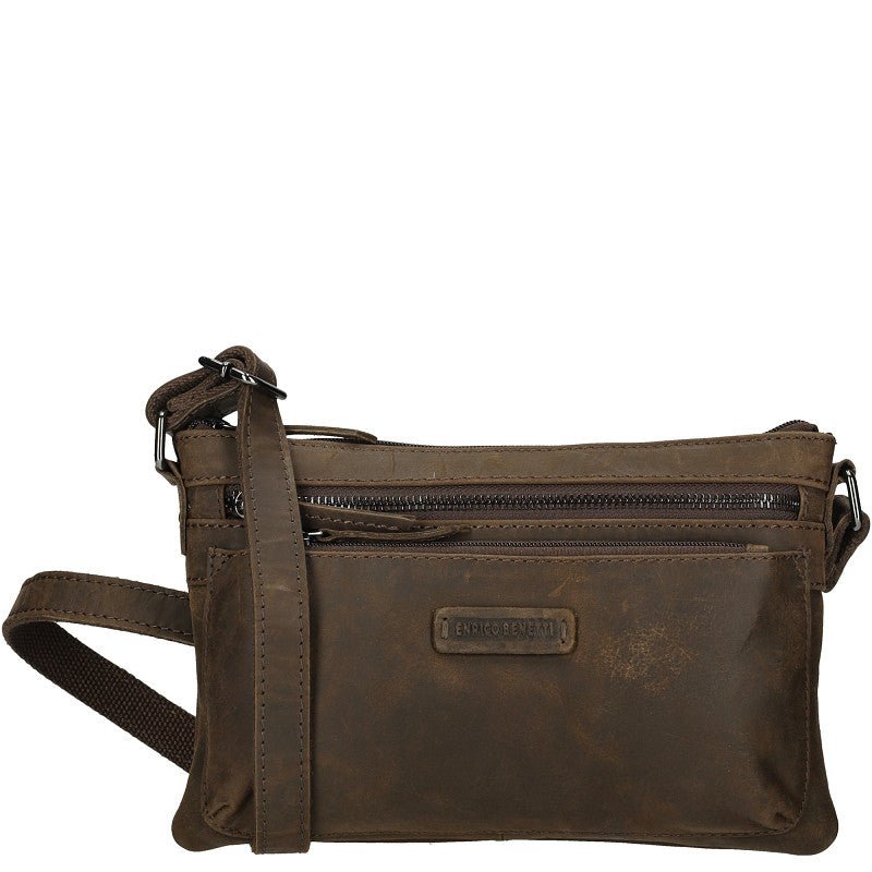 Genua Crossbody Tas Bruin Van Leder Voor Dagelijks Gebruik Met Tijdloze Functionaliteit Compact Formaat 24 x 4 x 16 cm - Sannes Sieraden