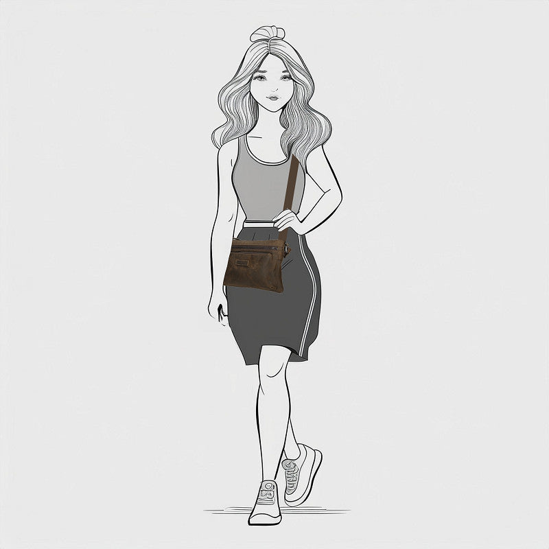 Genua Crossbody Tas Bruin Van Leder Voor Dagelijks Gebruik Met Tijdloze Functionaliteit Compact Formaat 24 x 4 x 16 cm - Sannes Sieraden