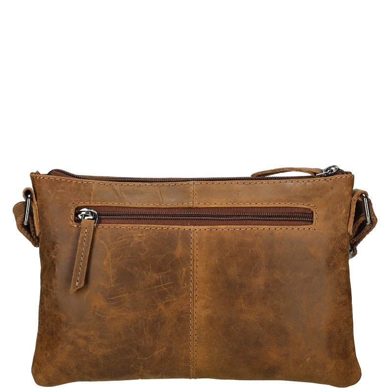 Genua Crossbody Tas Camel Van Leder Met Luxe Uitstraling En Compact Formaat 24 x 4 x 16 Cm - Sannes Sieraden