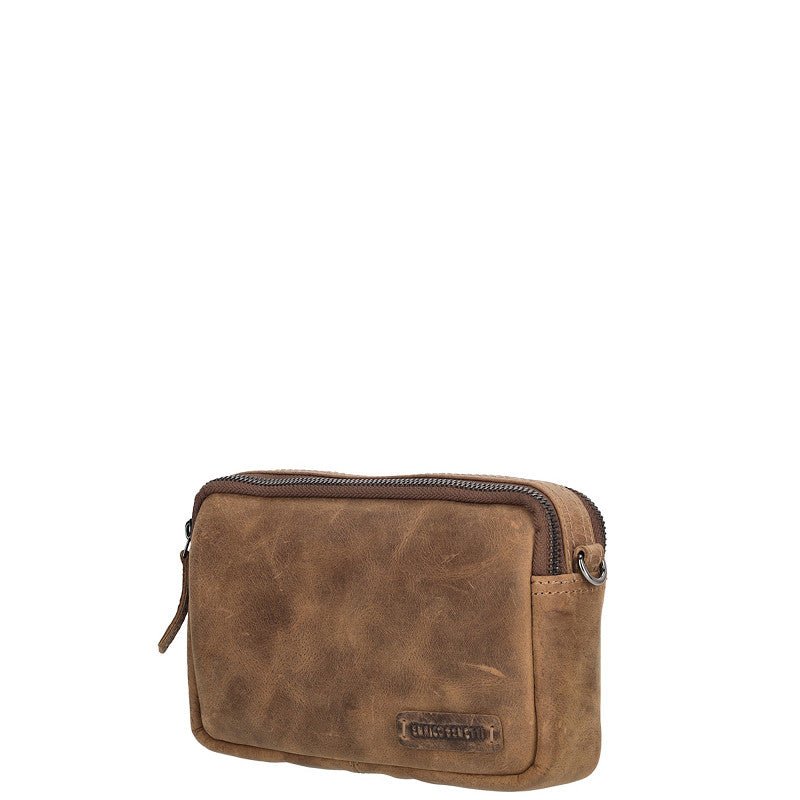 Genua Leren Box Tasje – Camel - Sannes Sieraden