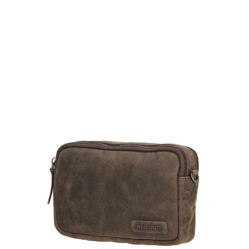 Genua Leren Box Tasje – Donkerbruin - Sannes Sieraden