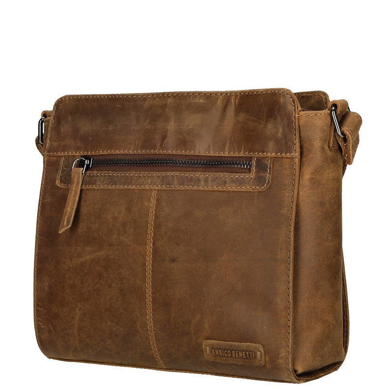 Genua Leren Schoudertas – Camel - Sannes Sieraden