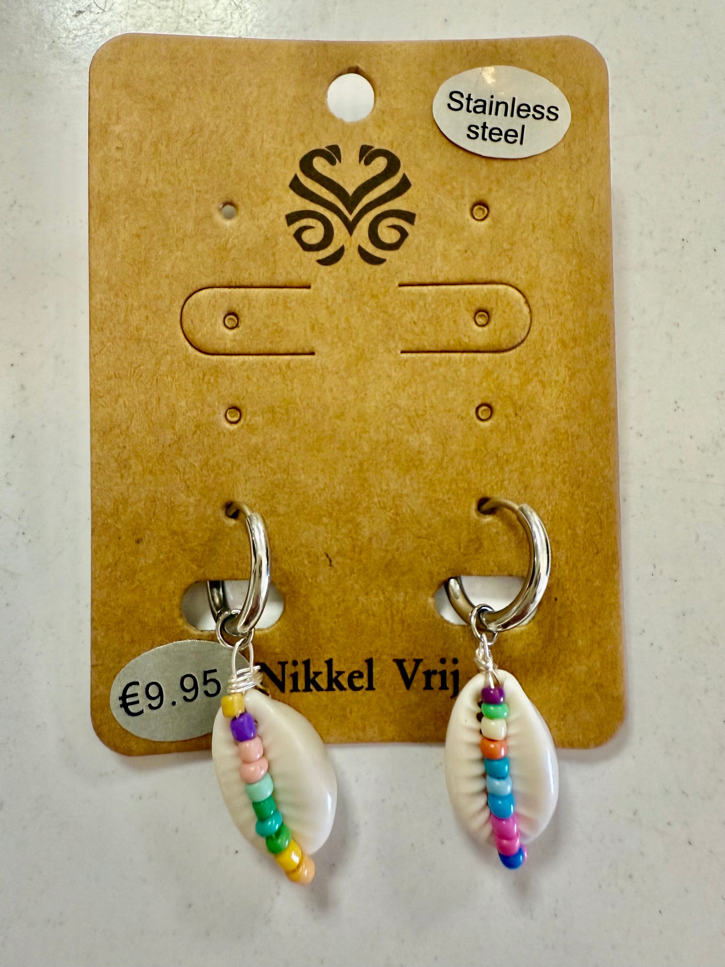 Stras4you zilveren oorbellen met schelp