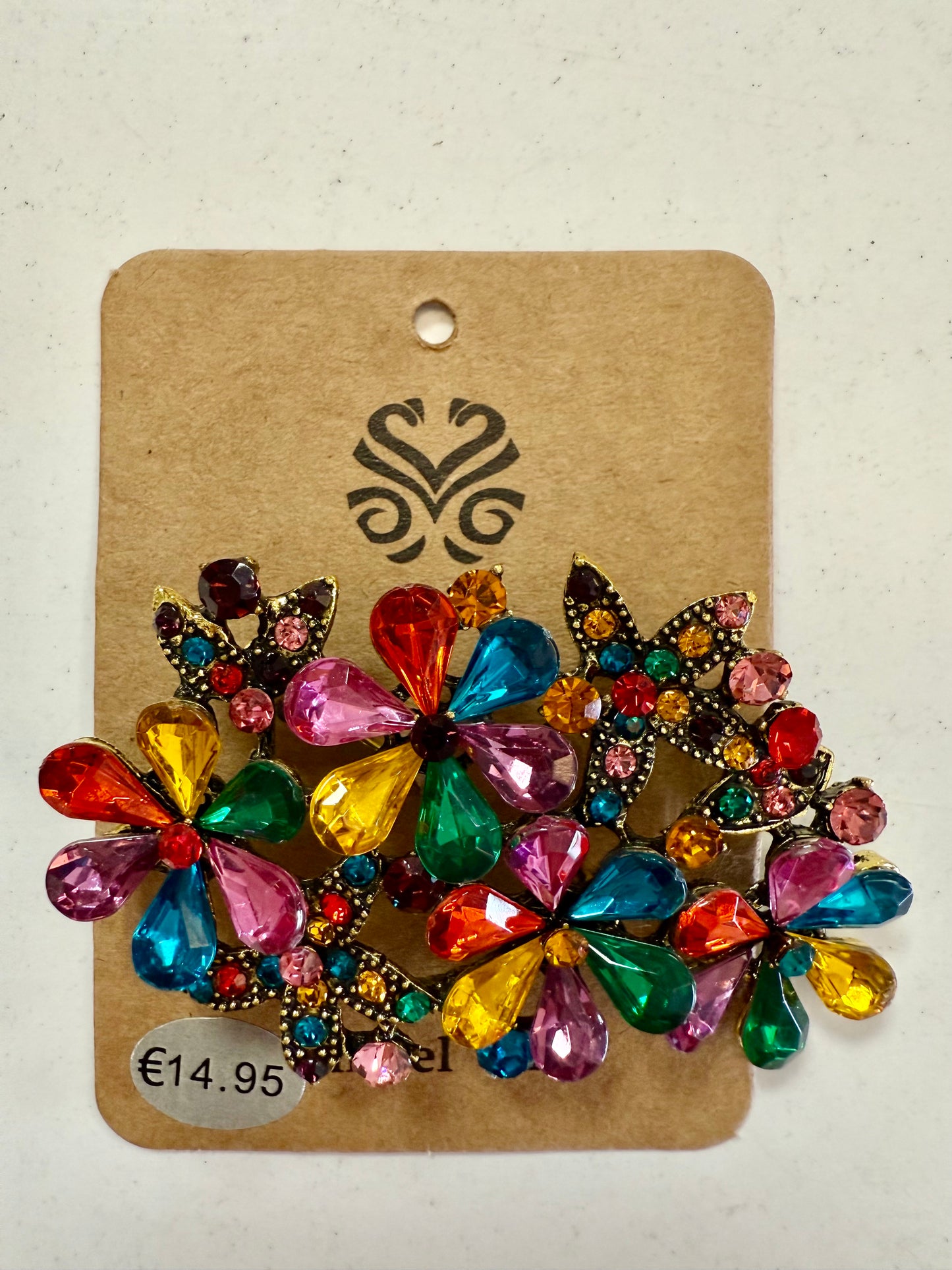 Stras4you broche gekleurde bloemen