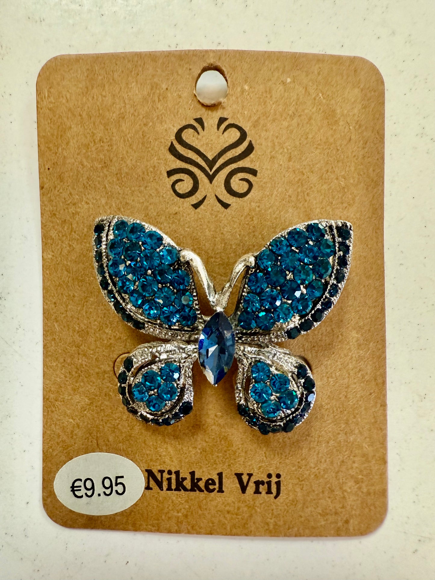 Stras4you vlinder met blauwe diamant