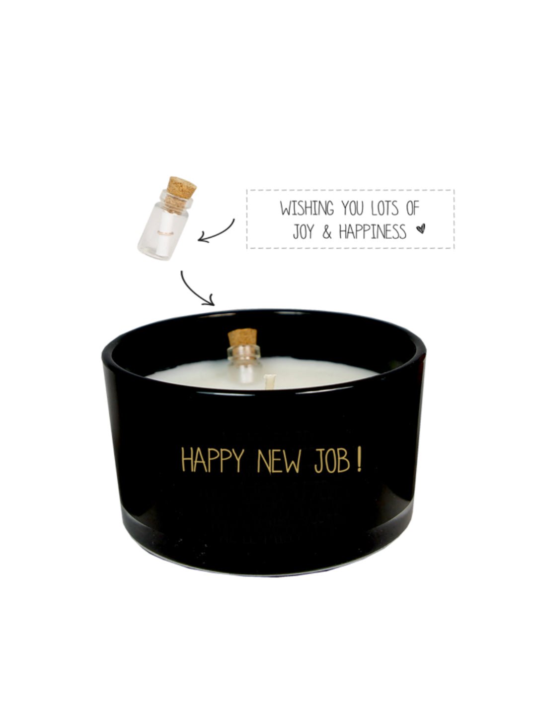 MY FLAME FLESSENPOST KAARS - HAPPY NEW JOB! - WARM CASHMERE - Sannes Sieraden
