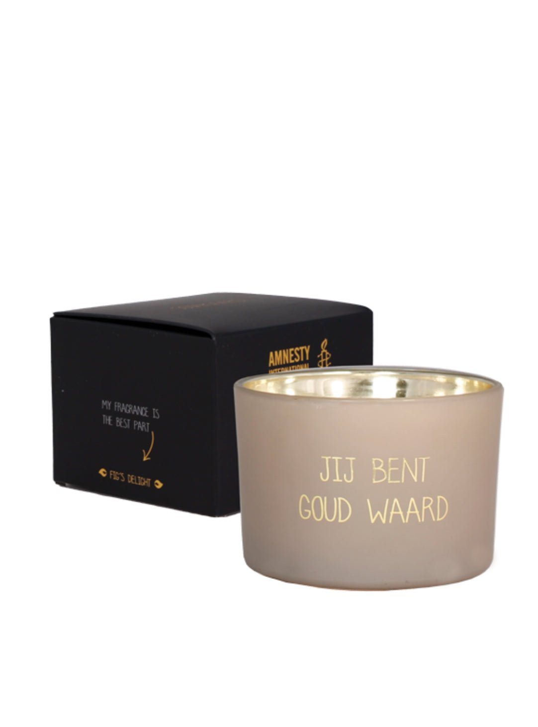 My Flame Sojakaars Jij Bent Goud Waard - Fig's Delight Geurkaars Biologische Sojawas - Sannes Sieraden