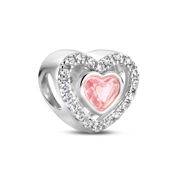 Rosa Di Luca zilver bedel zirkonia hart wit d rose