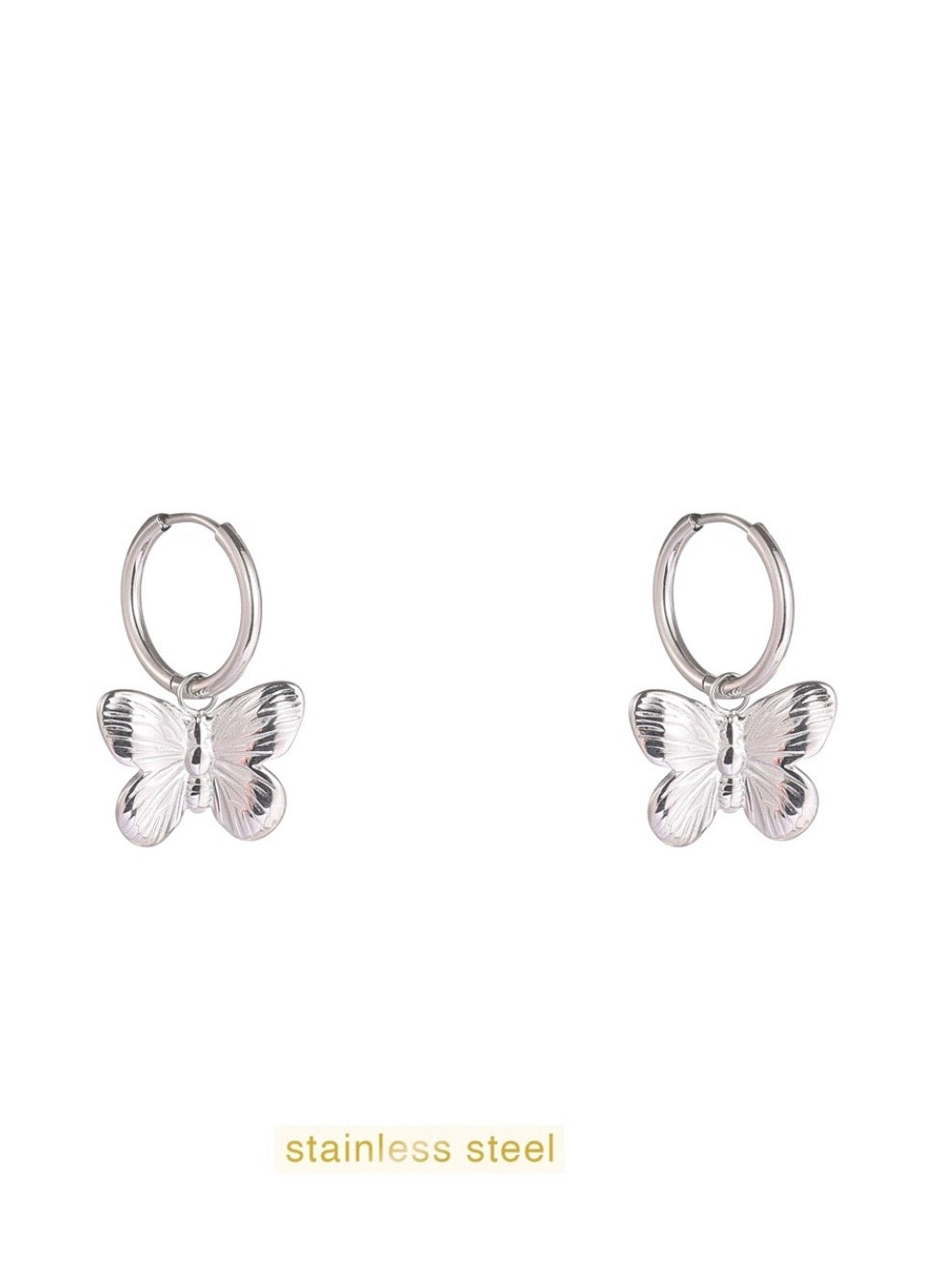 Day & Eve oorbellen vlinder zilver