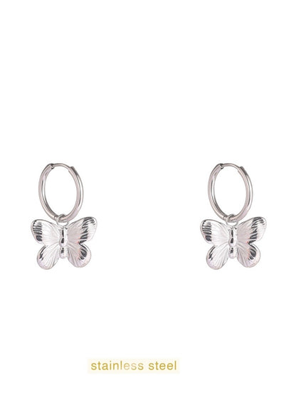 Day & Eve oorbellen vlinder zilver