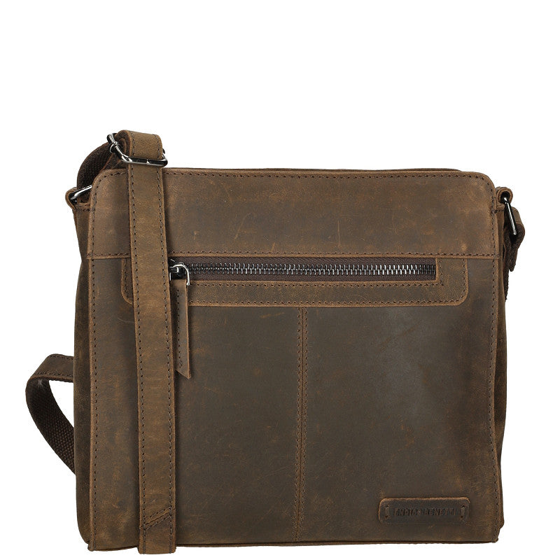 Genua Leren Schoudertas – Donkerbruin