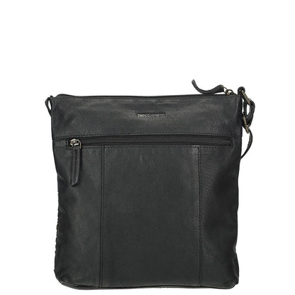 Sicily Crossbody Tas Zwart Van Echt Leren Met Strakke Silhouet En Ruim Formaat 25 X 4 X 25,5 Cm