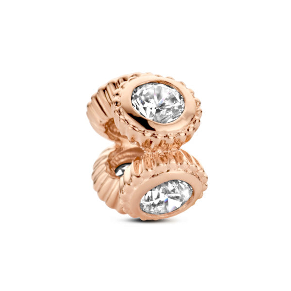 Rosa Di Luca zilver rose bedel zirkonia