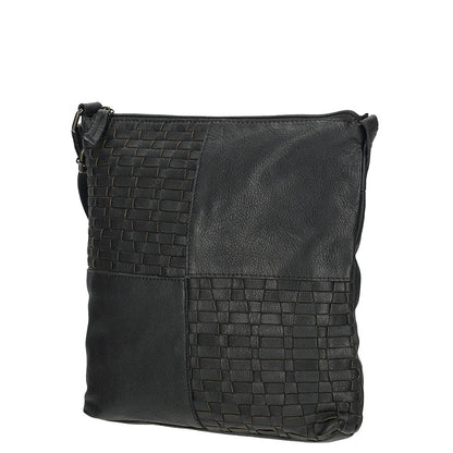 Sicily Crossbody Tas Zwart Van Echt Leren Met Strakke Silhouet En Ruim Formaat 25 X 4 X 25,5 Cm