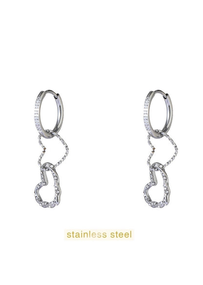 Day & Eve hearts hoops zilver