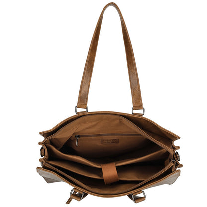 Enrico Benetti Julia Schoudertas Laptoptas Voor Laptop 15 Inch Camel Dames 40 X 14 X 32 Cm