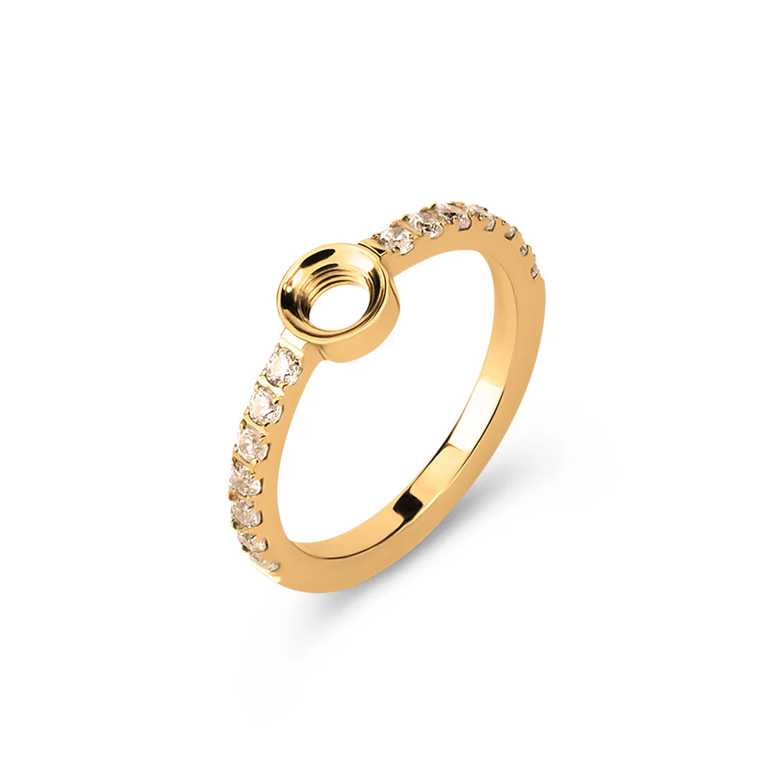 Melano Vivid VivÃ© CZ Ring Champagne goud.