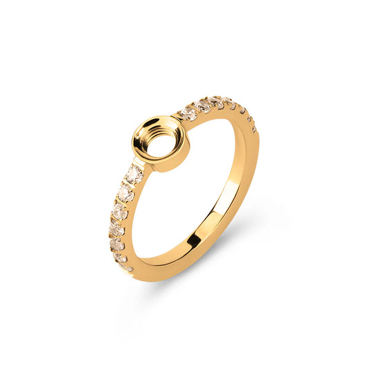 Melano Vivid VivÃ© CZ Ring Champagne goud.
