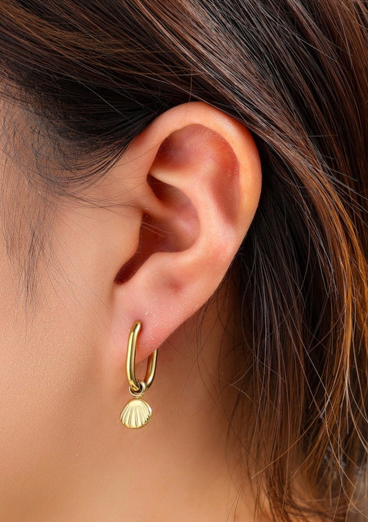 Day en Eve oorbellen schelpje goud