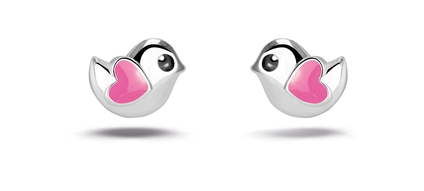 Oorknopjes vogel met hartje