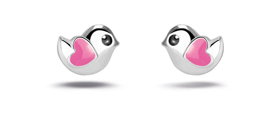 Oorknopjes vogel met hartje