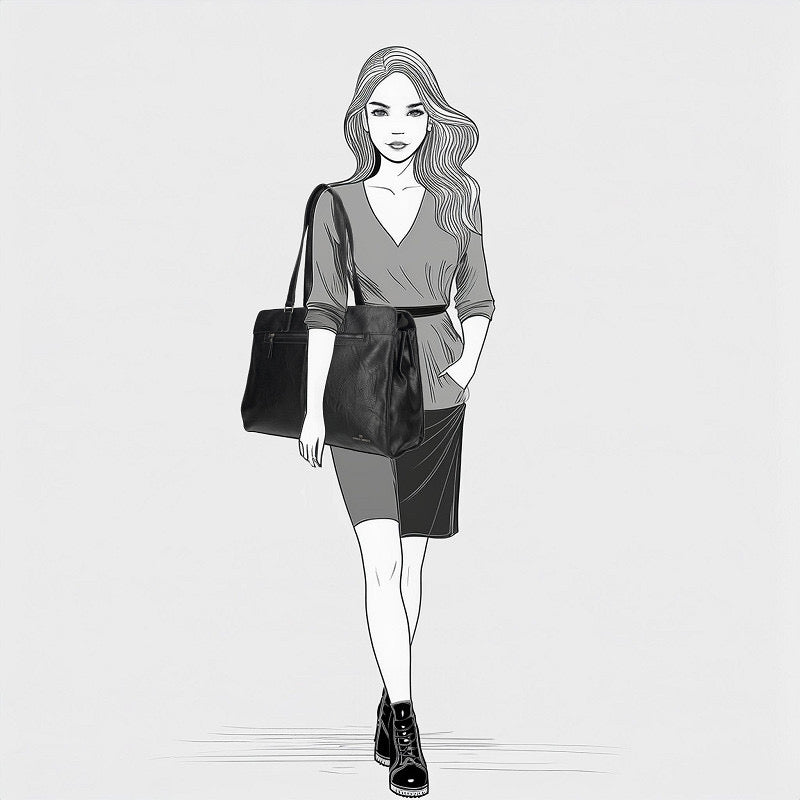 Enrico Benetti Julia Schoudertas Voor Laptop 15 Inch Zwart PU Materiaal Dames Tas