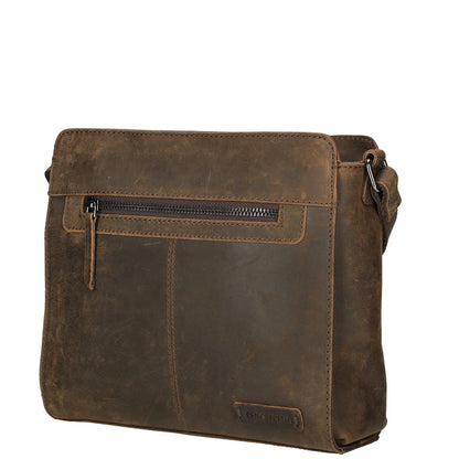 Genua Leren Schoudertas – Donkerbruin